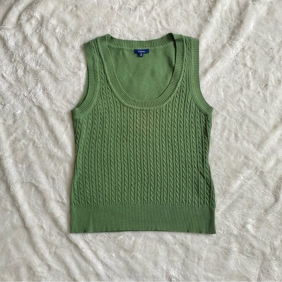 Reitmans Cable Knit Sweater Vest - Forest Green - Picture 1 of 7